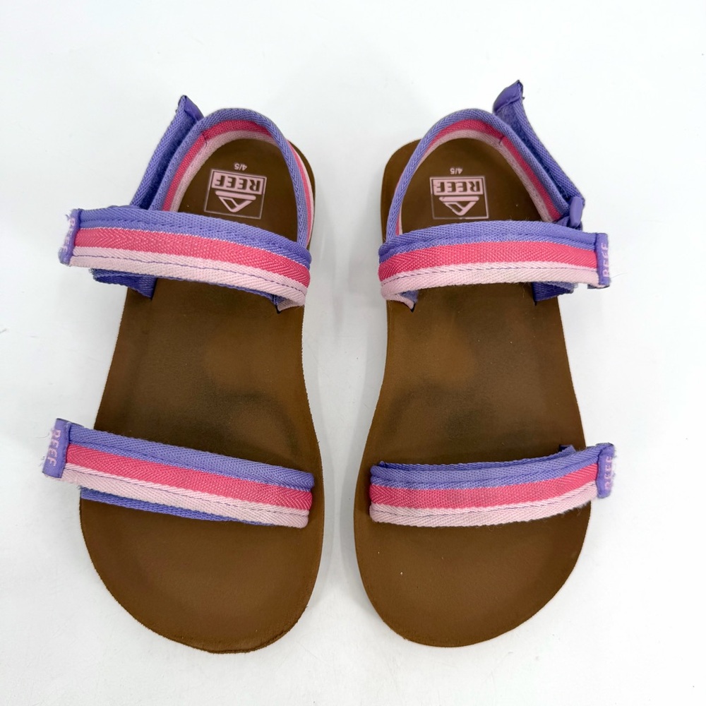 REEF Sandals Youth Girls 4/5 Little Ahi Convertible Pink Purple Stripes READ